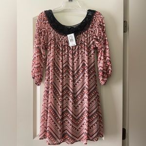 NWT Large polyester pink and black dress.